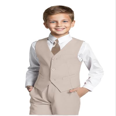 Toddler Suits for Weddings Boys Formal Suit Set Boys Tuxedo Suit Champagne 4Pc Size 3