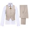 Toddler Suits for Weddings Boys Formal Suit Set Boys Tuxedo Suit Champagne 4Pc Size 3 view 2