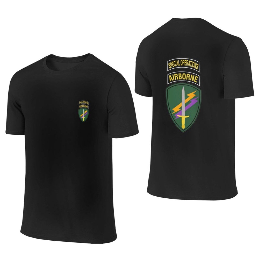 WOLEN United States Army Civil Affairs and Psychological Operations Command Men's T-Shirt Casual Short Sleeved T-Shirt, 5X-Large, Black