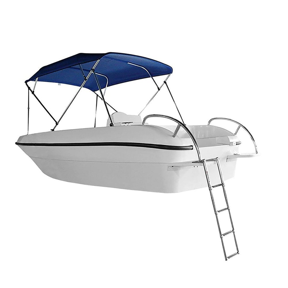 ZARUX Stainless Steel Boat Ladder Swimming Pool Stainless Steel Boat Ladders 4 Steps, Folding Telescoping Swim Step Ladder with Non-Slip Pedal, for Yacht/Swimming Pool, Easy to Install, KCBW3001348