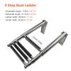 ZARUX Stainless Steel Boat Ladder Swimming Pool Stainless Steel Boat Ladders 4 Steps, Folding Telescoping Swim Step Ladder with Non-Slip Pedal, for Yacht/Swimming Pool, Easy to Install, KCBW3001348 view 2