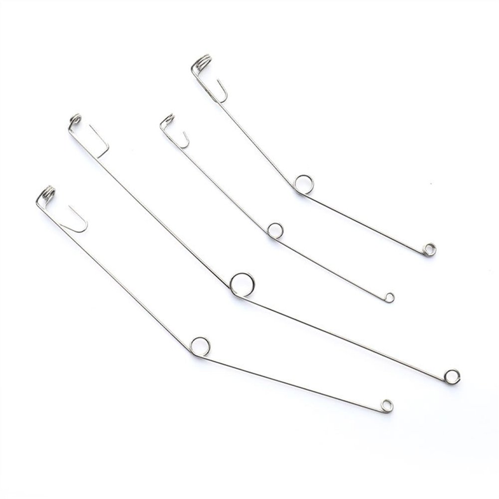 Fishing Hooks 5 Pcs Spring Ejection Hook Fishing Hook Stainless Steel Universal Fish Tackle Hook Tool Artifact Camping Automatic Fishing Device Fishing Tool Kit Fishing Supplies (Size : N3)