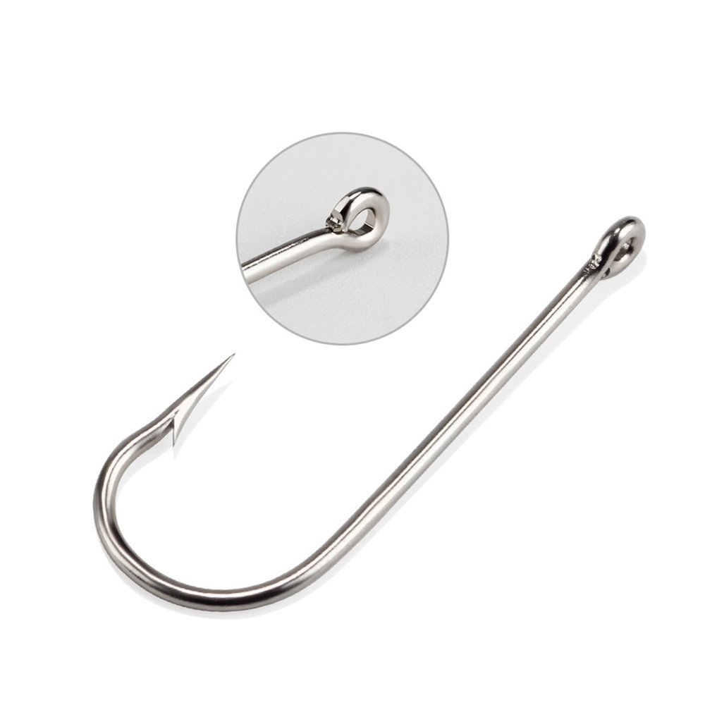 Fishing Hooks Round Nickel Big Ringed Sea Hook 100Pcs/Box Hooks for Jigging Carp Fishhook Fishing Tackle 10#-20# Fishing Tool Kit Fishing Supplies (Color : A, Size : N15)