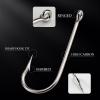 Fishing Hooks Round Nickel Big Ringed Sea Hook 100Pcs/Box Hooks for Jigging Carp Fishhook Fishing Tackle 10#-20# Fishing Tool Kit Fishing Supplies (Color : A, Size : N15) view 2