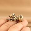SHIDXIB 2Pcs Brass Lucky Pig Twelve Zodiac Cute Lying Pig Keychain Pendant Bag Pendant Small Copper Ornament view 2