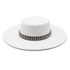 10CM Wide Brim Fedora Hat Classic Wool Felt Hats with Belt Panama Hat Black Formal Dress Hat view 1