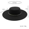10CM Wide Brim Fedora Hat Classic Wool Felt Hats with Belt Panama Hat Black Formal Dress Hat view 3