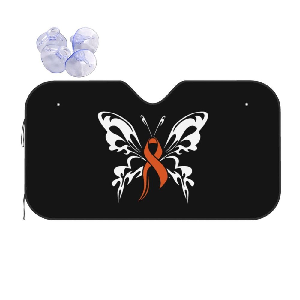 Leukemia Awareness Month Car Windshield Sunshade Foldable Windshield Visor for Most Car Sedan Truck SUV Car Windshield Visor Blocks Uv Rays and Heat