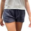 Women Drawstring Waist Sweat Shorts Casual Loose Wide Leg Workout Shorts Y2k Low Rise Athletic Lounge Shorts (Dark Blue, M) view 2