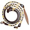 WeavingCraft Hand-Braided Chestnut/Cherry Rawhide Rope Romal Reins with Plain Natural Leather Knots- Premium Horse Tack for Ranch Riding view 3