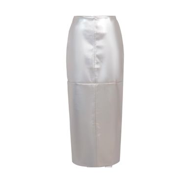 Lymzpwg Women's Fishtail Skirt Satin Color Long High Waist Hip-Covering Floor-Length Fishtail Skirt (Color : Light Grey, Size : Small)