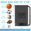 BROTOU 1/2/4/6PCS Sports Mesh Bag Sports Equipment Bag Heavy Duty Drawstring Bags Sport Balls Bags for Beach, Travel, Gym, Swimming, Camping Gear with Shoulder Strap view 2
