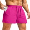 Soothfeel Men's Running Shorts with Zipper Pockets 9"/ 7"/ 5" Lightweight Quick Dry Basketball Gym Workout Athletic Shorts for Men (Hot Pink, M) view 1