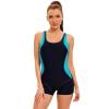 Womens One Piece Swimsuits Athletic Boyleg Bathing Suit One Piece Swimsuit Women Modest Sports Swimsuit Women Sleeveless Traje De Bao para Mujer for Surfing Diving Swimming Swimwear Black v M view 2