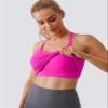 MathCat Seamless Workout Tank Tops for Women with Built in Bra, Spaghetti Strap Padded Gym Tops, Racerback Sports Athletic Slim Yoga Shirts Camisole Hot Pink view 3