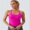 MathCat Seamless Workout Tank Tops for Women with Built in Bra, Spaghetti Strap Padded Gym Tops, Racerback Sports Athletic Slim Yoga Shirts Camisole Hot Pink view 4