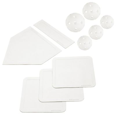 PRAOUTSAD Thrown Down Baseball Bases with Home Plate and Pitching Rubber - Baseball Practice Balls Sets for Backyard Training, Batting Softball