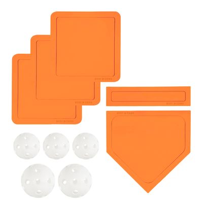 PRAOUTSAD Baseball Bases for Backyard - Throw Down Bases Practice Baseballs - Home Plate Rubber Bases Hitting & Pitching Plastic Softball - Baseball Accessories