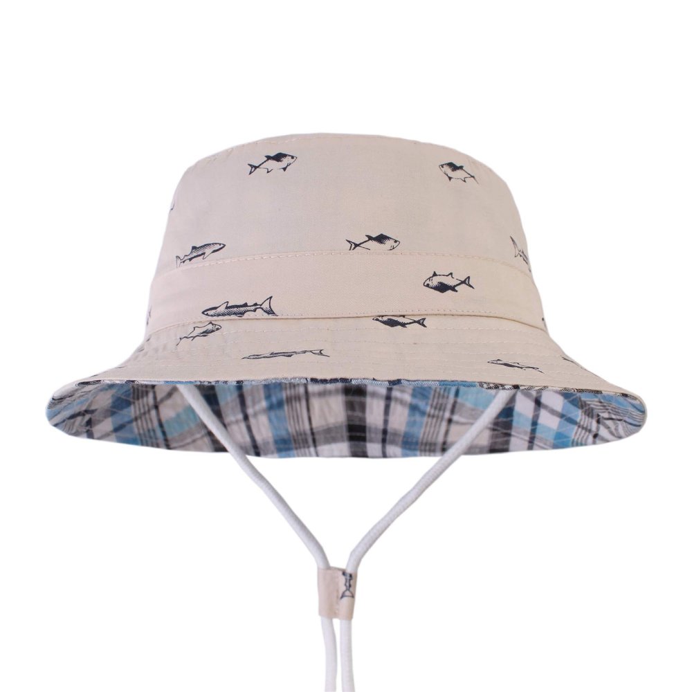 Beach Baby Sun Hat Sunblock Cute Wide Brim Summer boy Fisherman hat Girl Sun hat (Cotton, Beige)