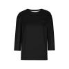 3/4 Length Sleeve Womens Tops Summer Crew Neck Cute Cotton Shirt Solid Color Loose Tunic Tops Blouses with Pockets view 3
