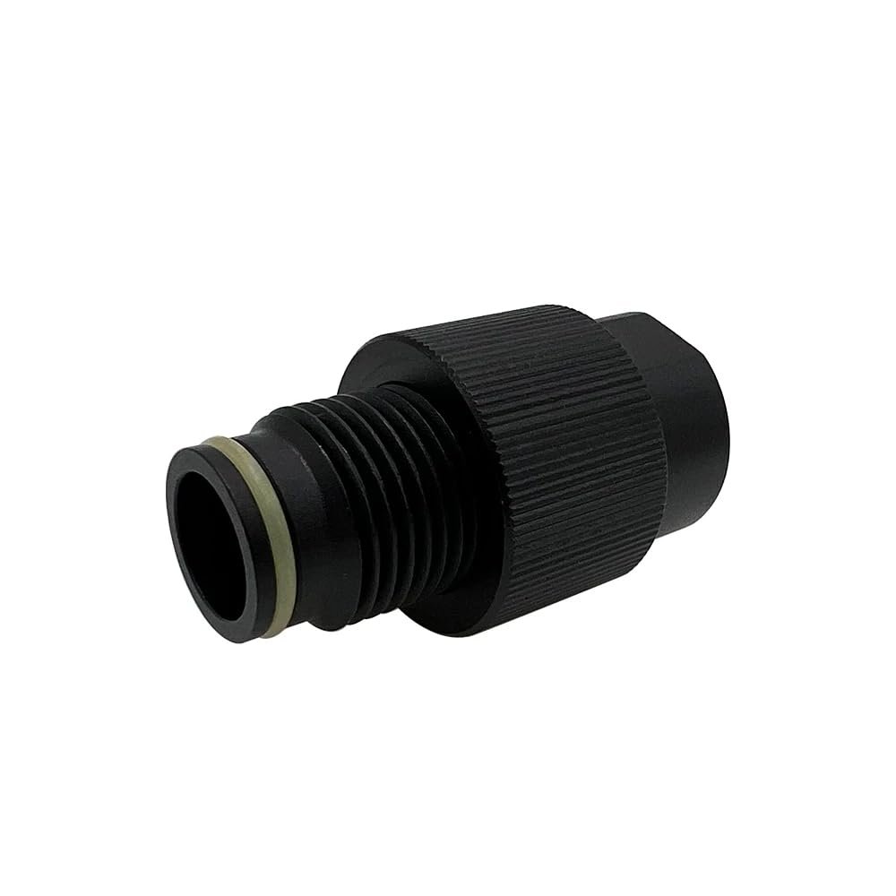 CHMINGDE HPA G1/2-14 Threads Tank Inline On/Off ASA Adapter CO2/Compressed Air Pin Valve Depressor Black Adaptor 1 Piece