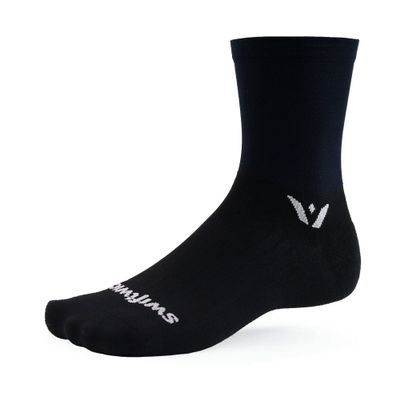 Swiftwick - ASPIRE FIVE Cycling Socks, Maximum Breathability, Crew (Black, X-Large)