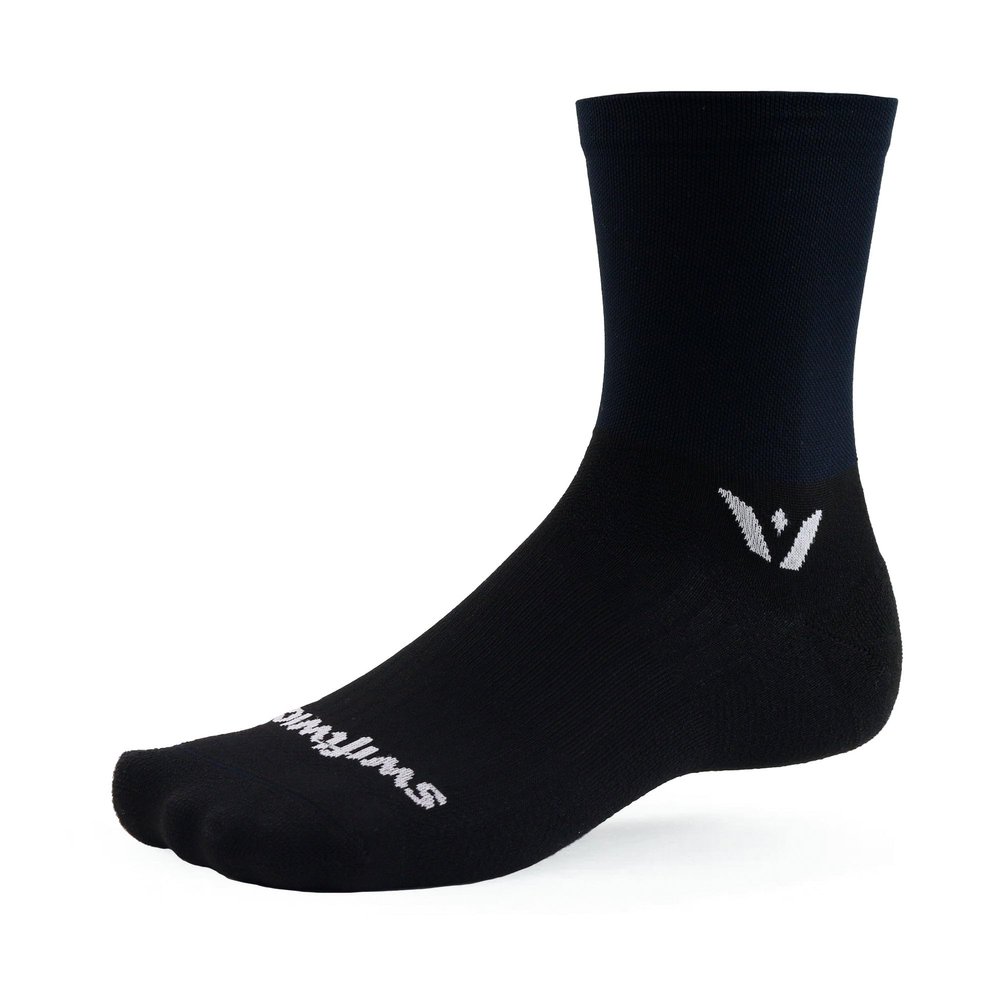 Swiftwick - ASPIRE FIVE Cycling Socks, Maximum Breathability, Crew (Black, X-Large)