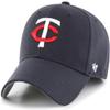47 MLB Team Color Primary Logo MVP Adjustable Hat, Adult One Size Fits All - Minnesota Twins - Navy