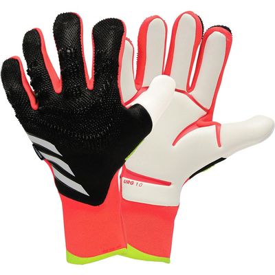 GJPWAKWM Soccer Goalkeeper Gloves Goalie Training Gloves Strong Grip Anti-Slip and Breathable for Adults and Children (Black red,6)