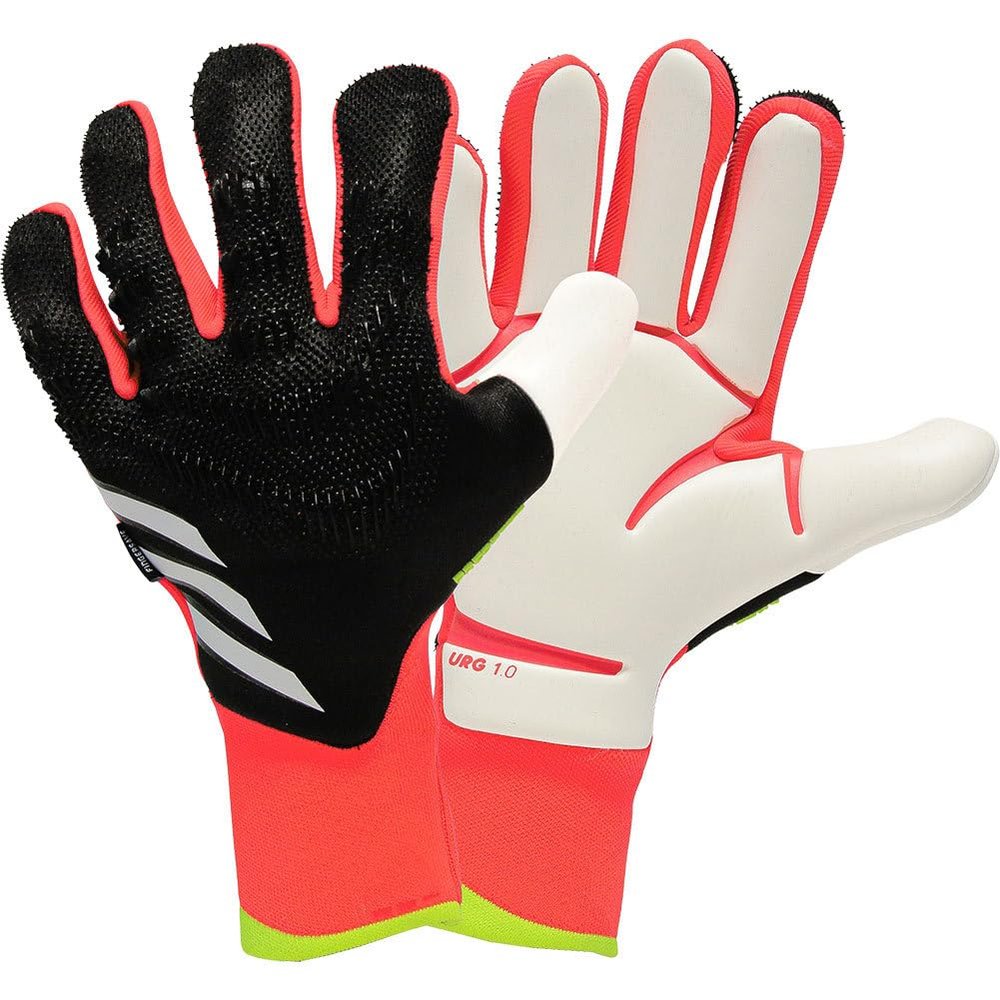 GJPWAKWM Soccer Goalkeeper Gloves Goalie Training Gloves Strong Grip Anti-Slip and Breathable for Adults and Children (Black red,6)