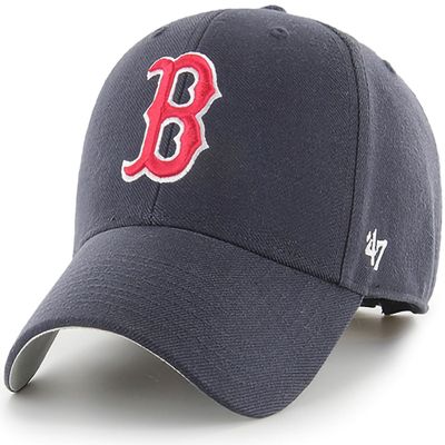 47 Brand MLB Team Color Primary Logo MVP Adjustable Structure Baseball Cap Hat, Adult One Size Fits All - Boston Red Sox Navy