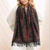 Achillea Soft Silky Reversible Paisley Pashmina Shawl Wrap Scarf w/Fringes (Tapestry Black) view 2