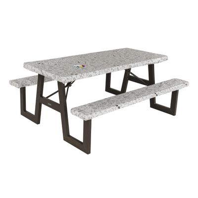 Lippert Color Escape Vinyl Tablecloth/Bench Cover Set for Camping and Picnics with 100% PEVA Material, Waterproof and Stain-Resistant Fabric - 2023051696