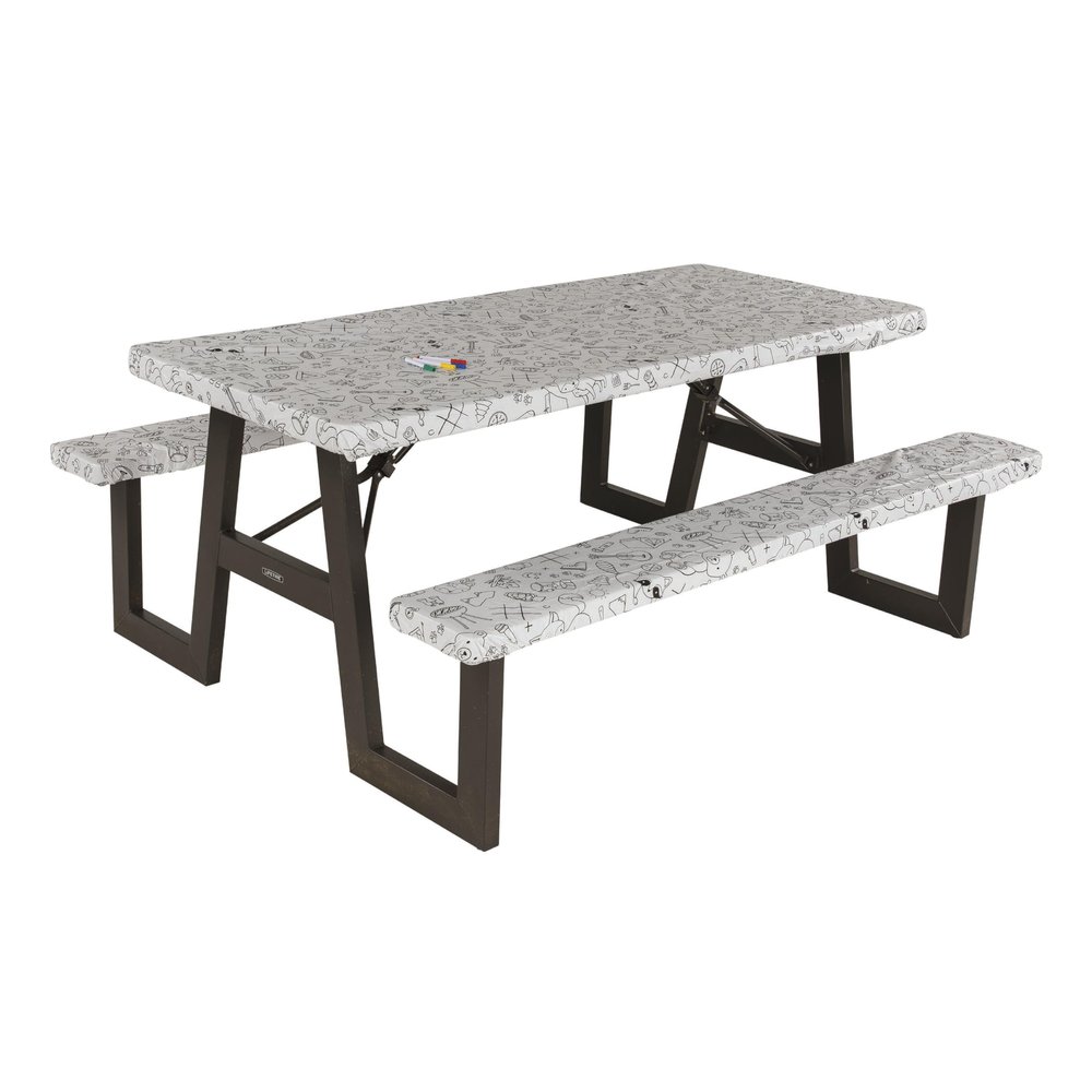 Lippert Color Escape Vinyl Tablecloth/Bench Cover Set for Camping and Picnics with 100% PEVA Material, Waterproof and Stain-Resistant Fabric - 2023051696