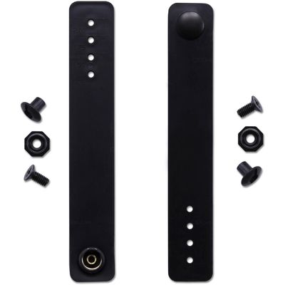 [1 Pair] IWB Belt Loops - Heavy Duty Rubber Black w/Pull-The-Dot Snaps/Durable Caps & Mounting Hardware - for IWB Carry - (Fit 1.25-2.00 Inch Belts (Adjustable)