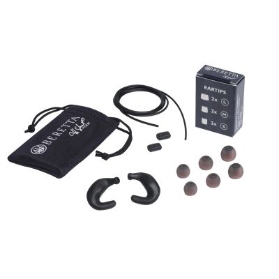 Beretta Mini Headset E2 32db SNR Soft Silicone Ergonomic Shooting Noise Protection, Black