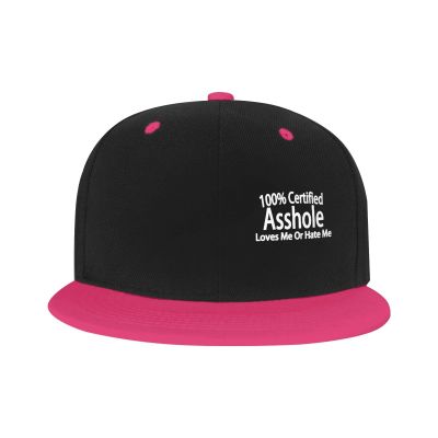 100% Certified Assholes Loves Me Or Hate Me Hat Flat Brim Baseball Cap Hip Hop Hat Trucker Dad Hats Pink