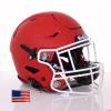 Riddell SpeedFlex Adult w/White SF-2EG-II Facemask + US Flag Decal (Matte Scarlet Helmet, Large Helmet) - Green Gridiron view 1
