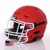 Riddell SpeedFlex Adult w/White SF-2EG-II Facemask + US Flag Decal (Matte Scarlet Helmet, Large Helmet) - Green Gridiron view 3