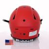 Riddell SpeedFlex Adult w/White SF-2EG-II Facemask + US Flag Decal (Matte Scarlet Helmet, Large Helmet) - Green Gridiron view 4