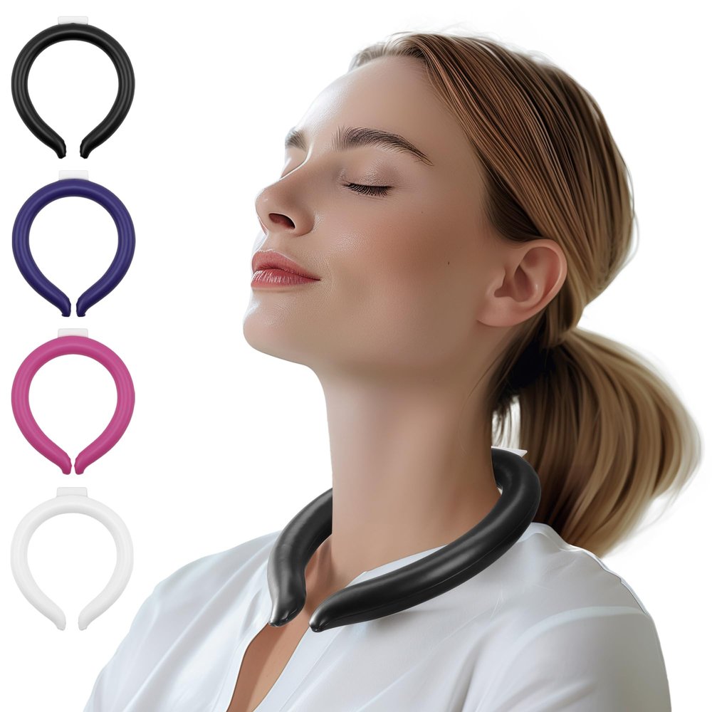 Magic Gel Neck Ring Coolers - Wearable Neck Cooling Ice Pack - Reusable Cool Body Cooler Tube - Cold Gel Wrap Ice Packs for Necks - Perfect for Athletes or Outdoor Workers - Black
