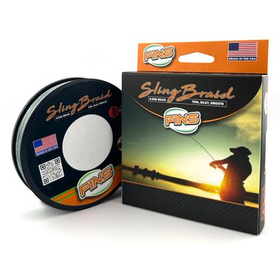 FINS Sling Braided Fishing Line - Versatile, Compact Braid for All Fisheries - Super Smooth 8-End, 20% Stronger, Soft for Delicate Baits, Made in USA - Green - 5 lb - 150 Yds