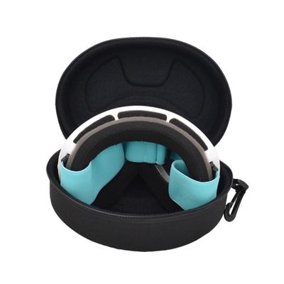 WRITWAA Large Protective Ski Goggles Case Eyewear Storage Bag for Cycling Glasses Shockproof Design Zipper Closure Extra Large Black