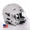Riddell SpeedFlex Adult w/White SF-2EG-II Facemask + US Flag Decal (Light Grey Helmet, Small Helmet) - Green Gridiron view 1