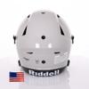 Riddell SpeedFlex Adult w/White SF-2EG-II Facemask + US Flag Decal (Light Grey Helmet, Small Helmet) - Green Gridiron view 4