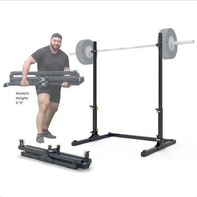 Verse Agile Rack - Portable Multipurpose Squat Rack Bench Press Barbell Rack - Heavy Duty Holds Up To 700lbs - 2 Min Set Up - Folds for Easy Storage - Perfect for Home Gyms & Training Studios