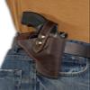 Barsony Brown Leather OWB Holster for Ruger LCRX 3" Right view 3
