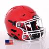 Riddell SpeedFlex Adult w/White SF-2EG-II Facemask + US Flag Decal (Scarlet Helmet, Small Helmet) - Green Gridiron view 1