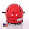 Riddell SpeedFlex Adult w/White SF-2EG-II Facemask + US Flag Decal (Scarlet Helmet, Small Helmet) - Green Gridiron view 4