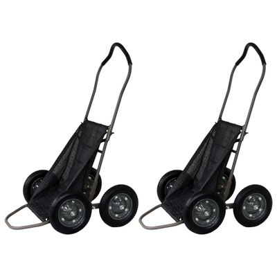Hawk Crawler 500 Pound Capacity Foldable Hunting Multi Use Deer Game Recovery Cart Utility Gear Dolly with 4 Oversized Wheels (2 Pack)